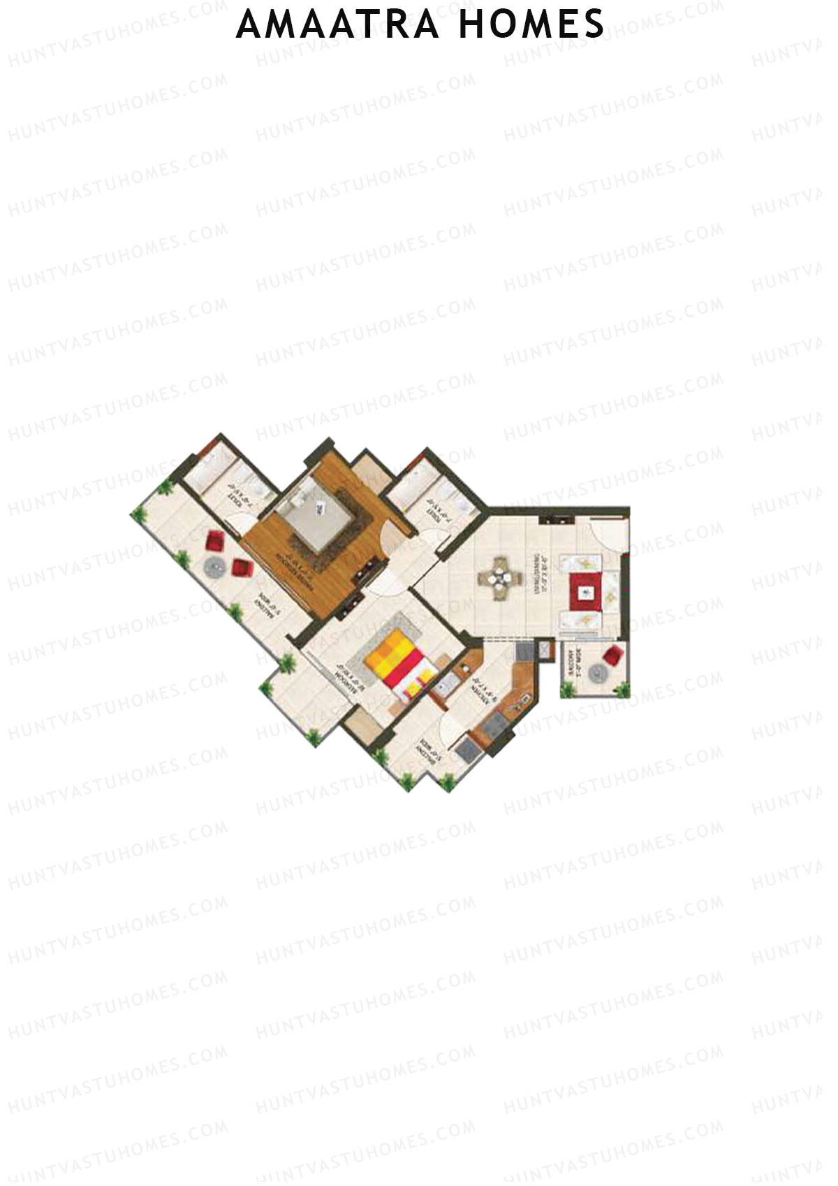 Amaatra Homes Tower G Unit 1 (Type G3) Floor Plan