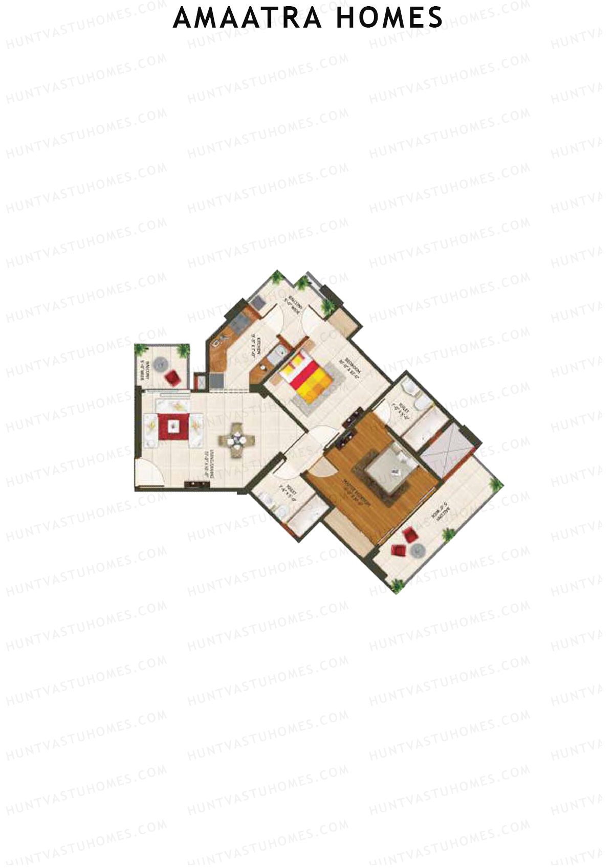 Amaatra Homes Tower G Unit 3 (Type G1) Floor Plan