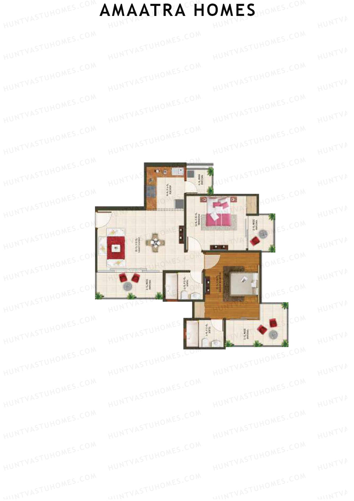 Amaatra Homes Tower H Unit 2 (Type F) Floor Plan
