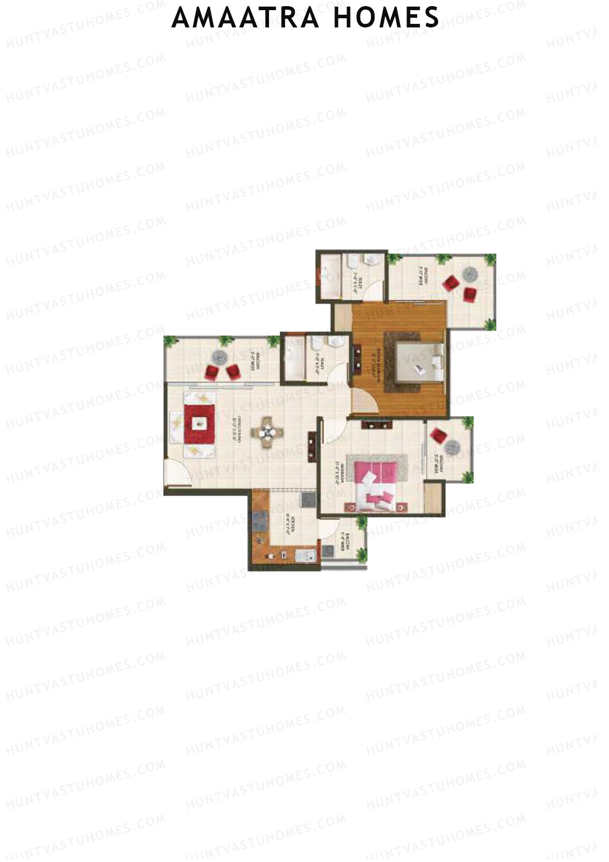 Amaatra Homes Tower H Unit 3 (Type F) Floor Plan