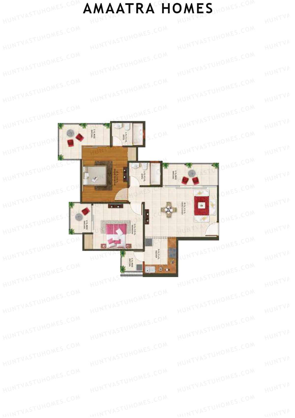 Amaatra Homes Tower H Unit 4 (Type F) Floor Plan
