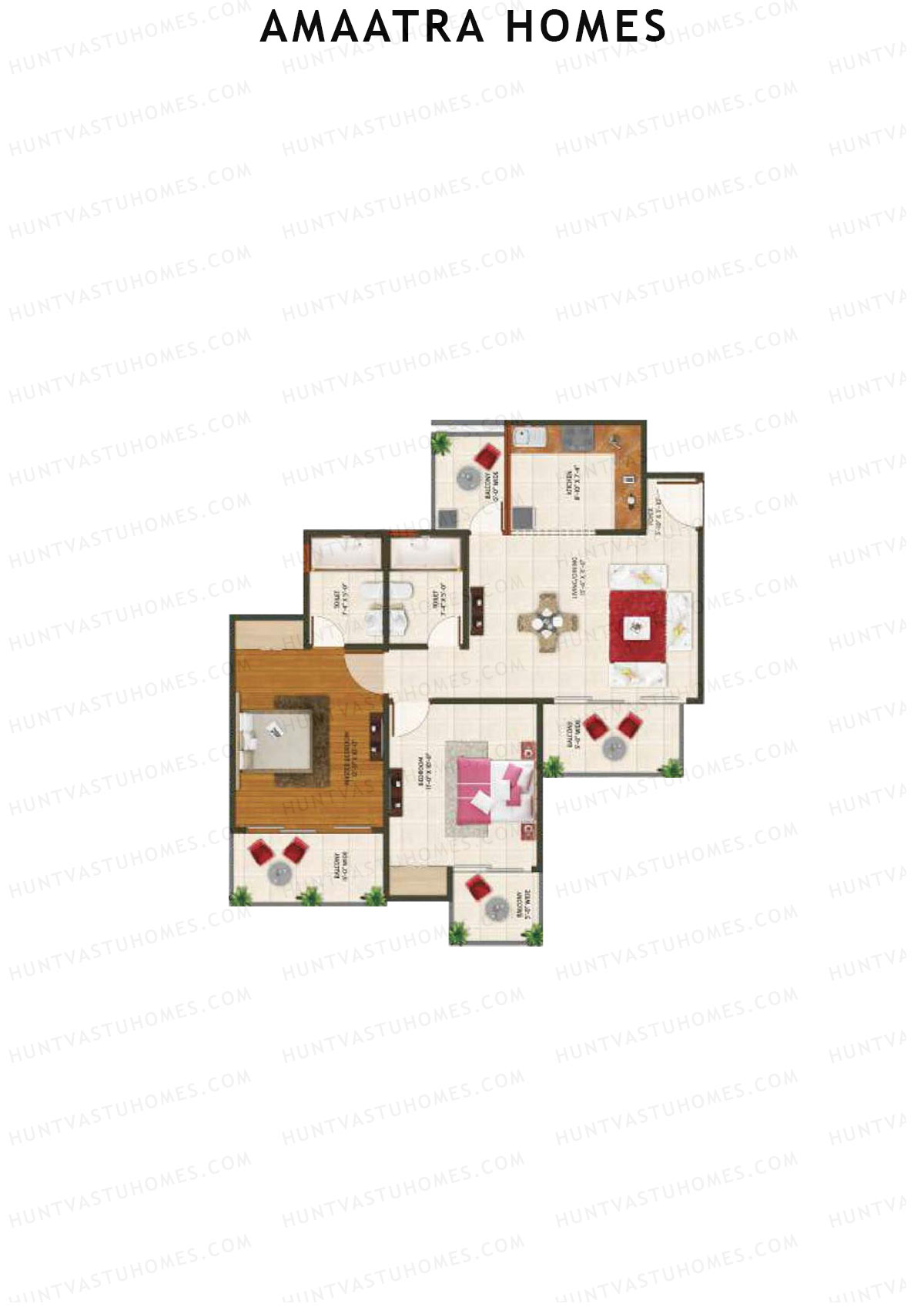Amaatra Homes Tower I Unit 1 (Type E) Floor Plan