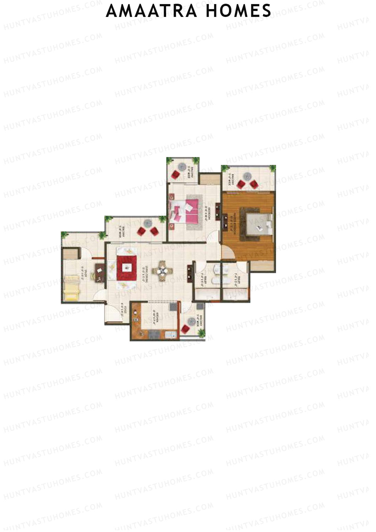 Amaatra Homes Tower I Unit 3 (Type D) Floor Plan