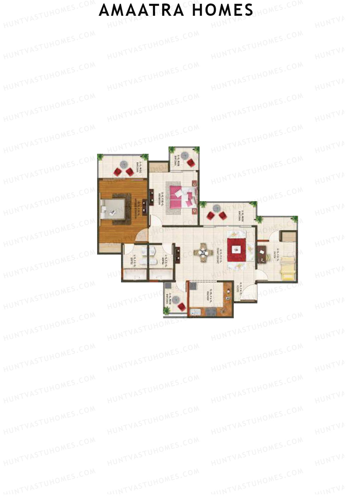 Amaatra Homes Tower I Unit 4 (Type D) Floor Plan
