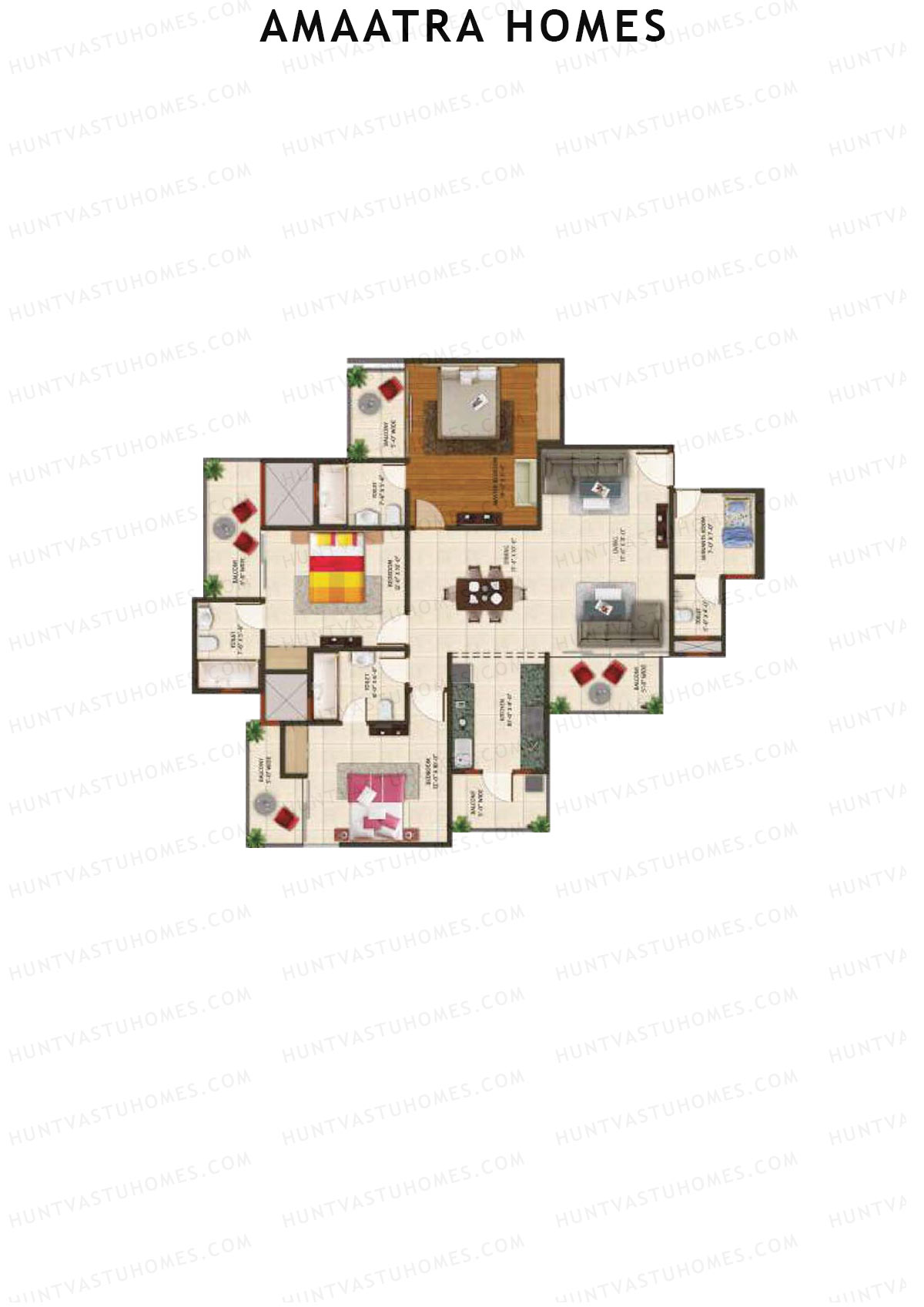 Amaatra Homes Tower J Unit 1 (Type A) Floor Plan