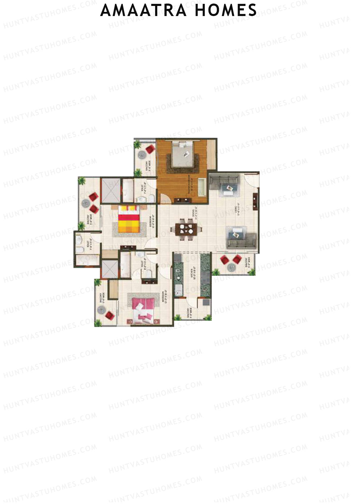 Amaatra Homes Tower J Unit 1 (Type B) Floor Plan
