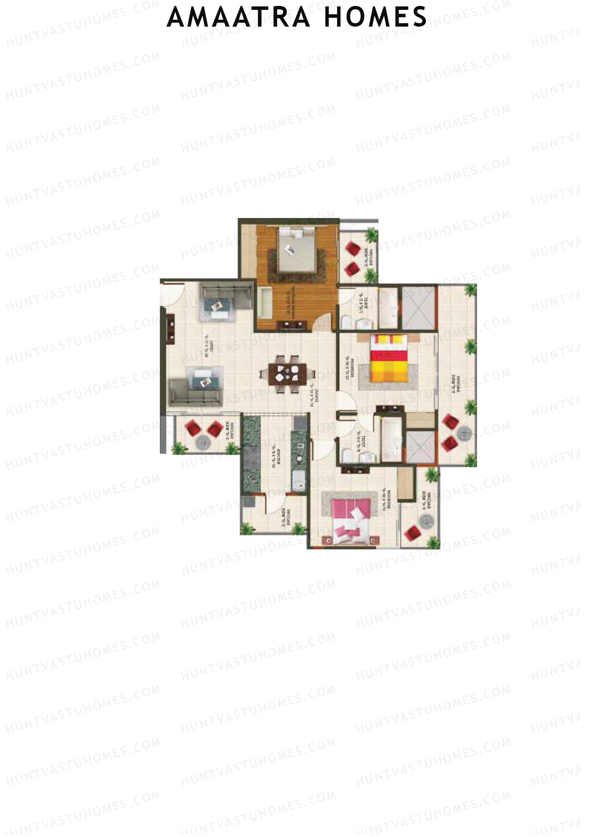 Amaatra Homes Tower J Unit 2 (Type C) Floor Plan