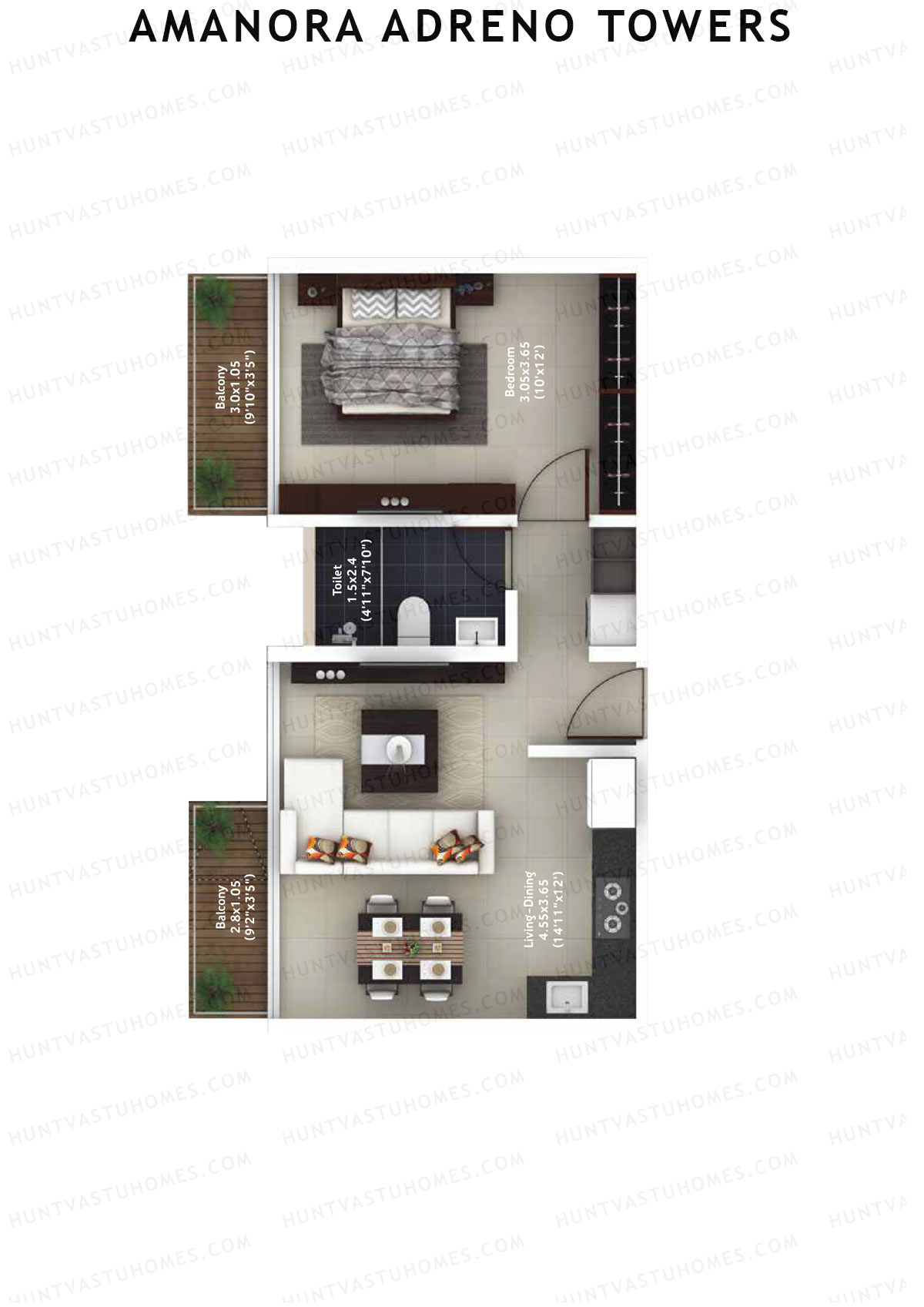 Amanora Adreno Towers Tower 37 Unit 8 Floor Plan
