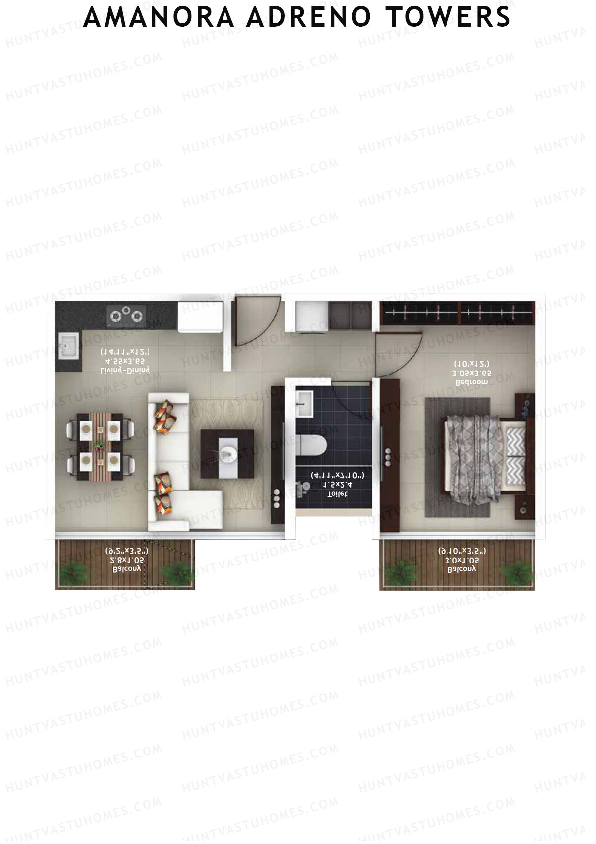Amanora Adreno Towers Tower 38 Unit 2 Floor Plan
