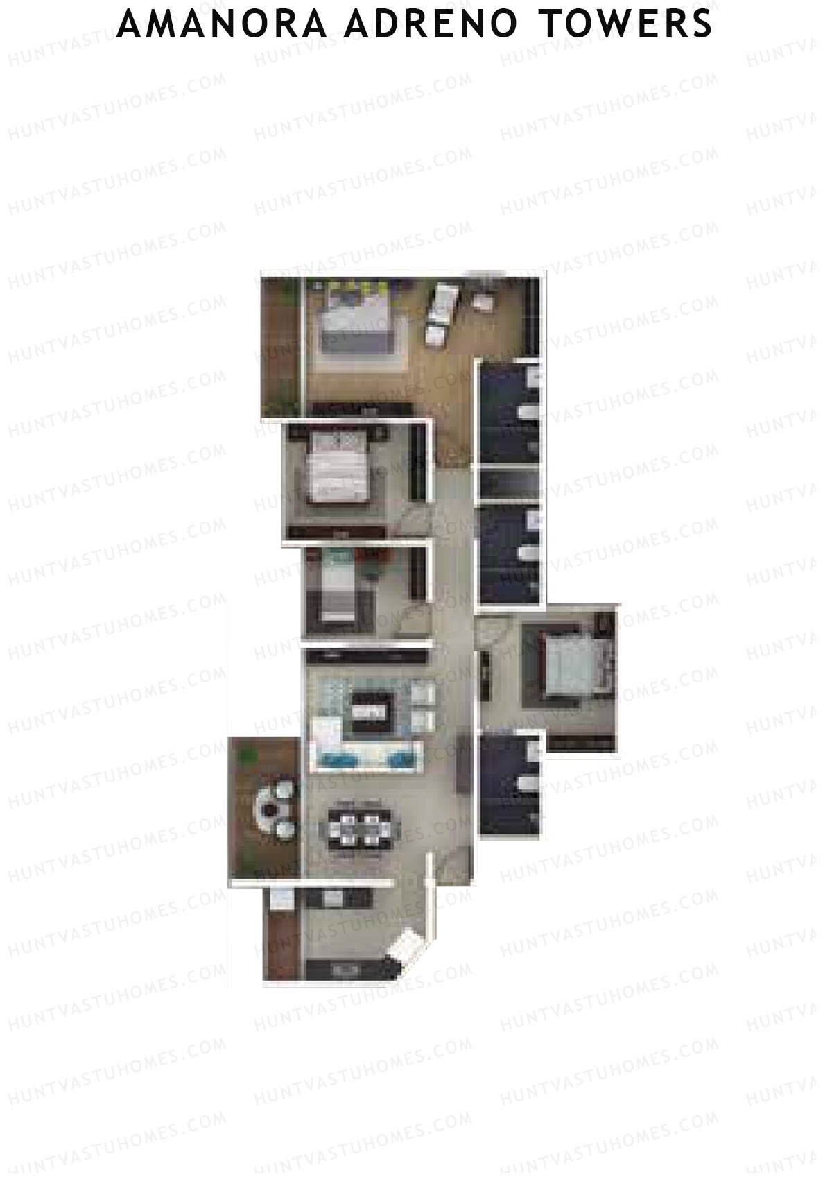 Amanora Adreno Towers Tower 39 Unit 4 Floor Plan