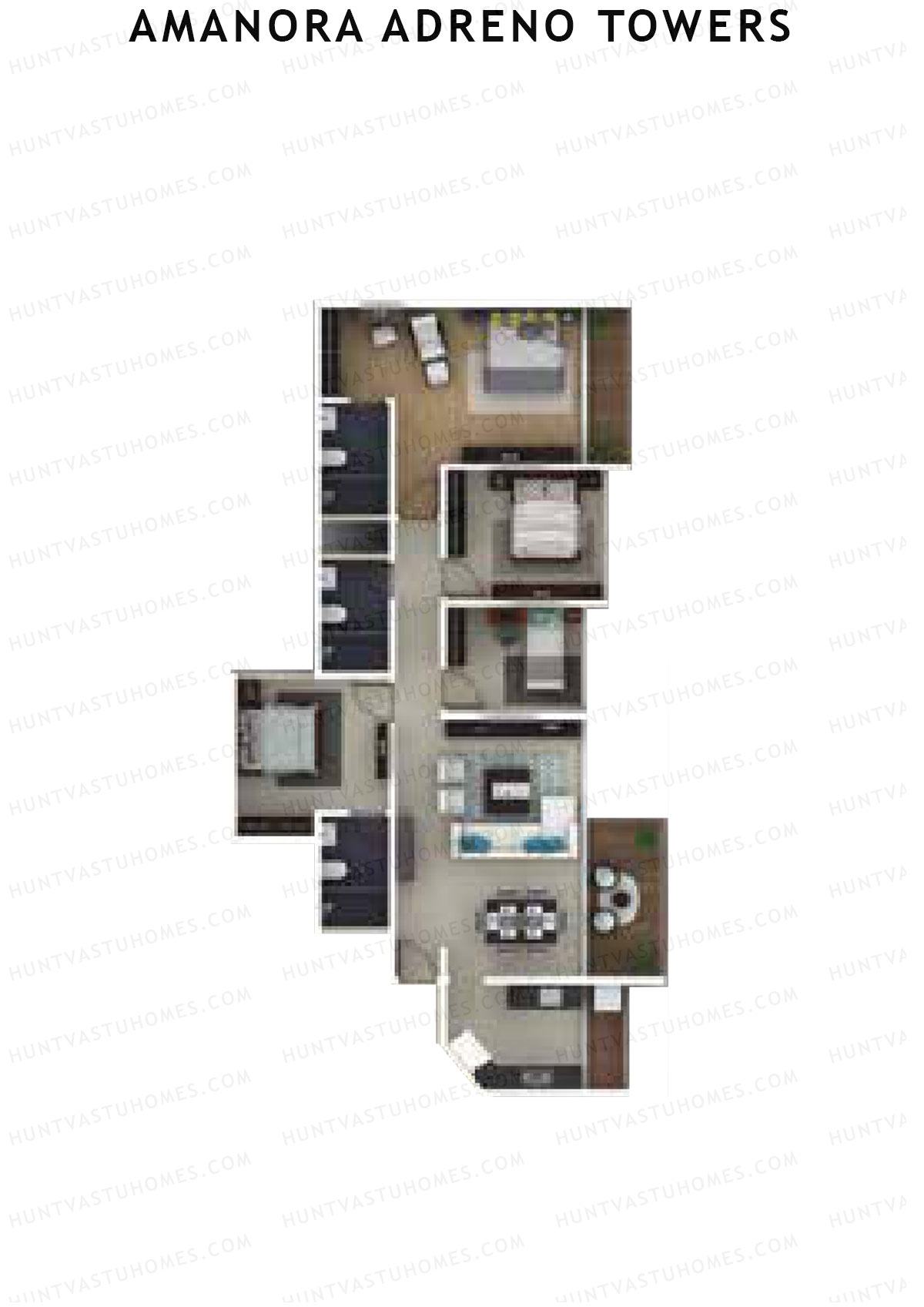 Amanora Adreno Towers Tower 39 Unit 5 Floor Plan