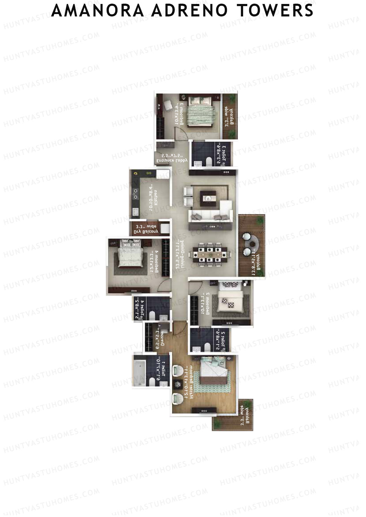 Amanora Adreno Towers Tower 39 Unit 6 Floor Plan