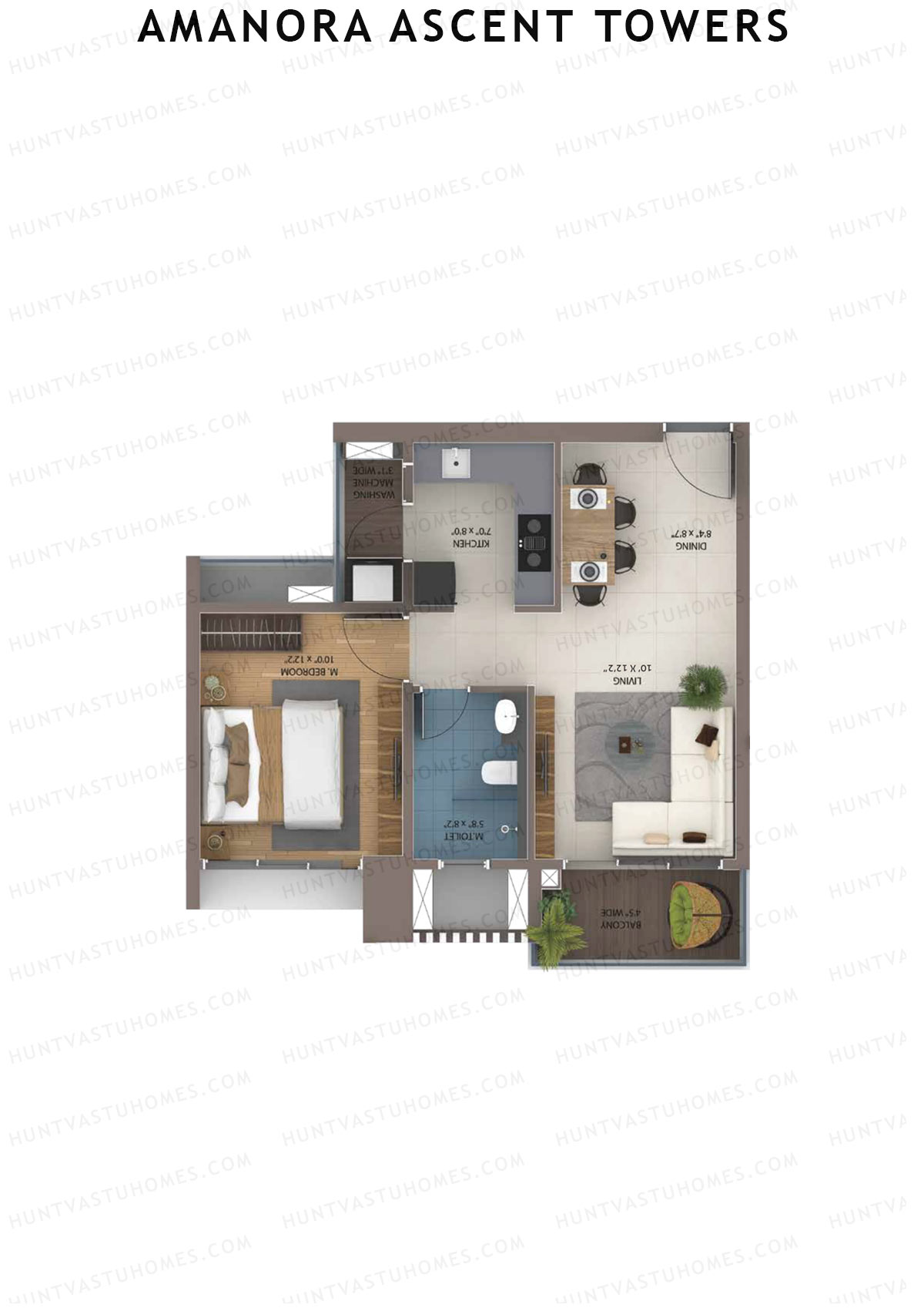 Amanora Ascent Towers Tower 48 Unit 1 (Type 1B) Floor Plan