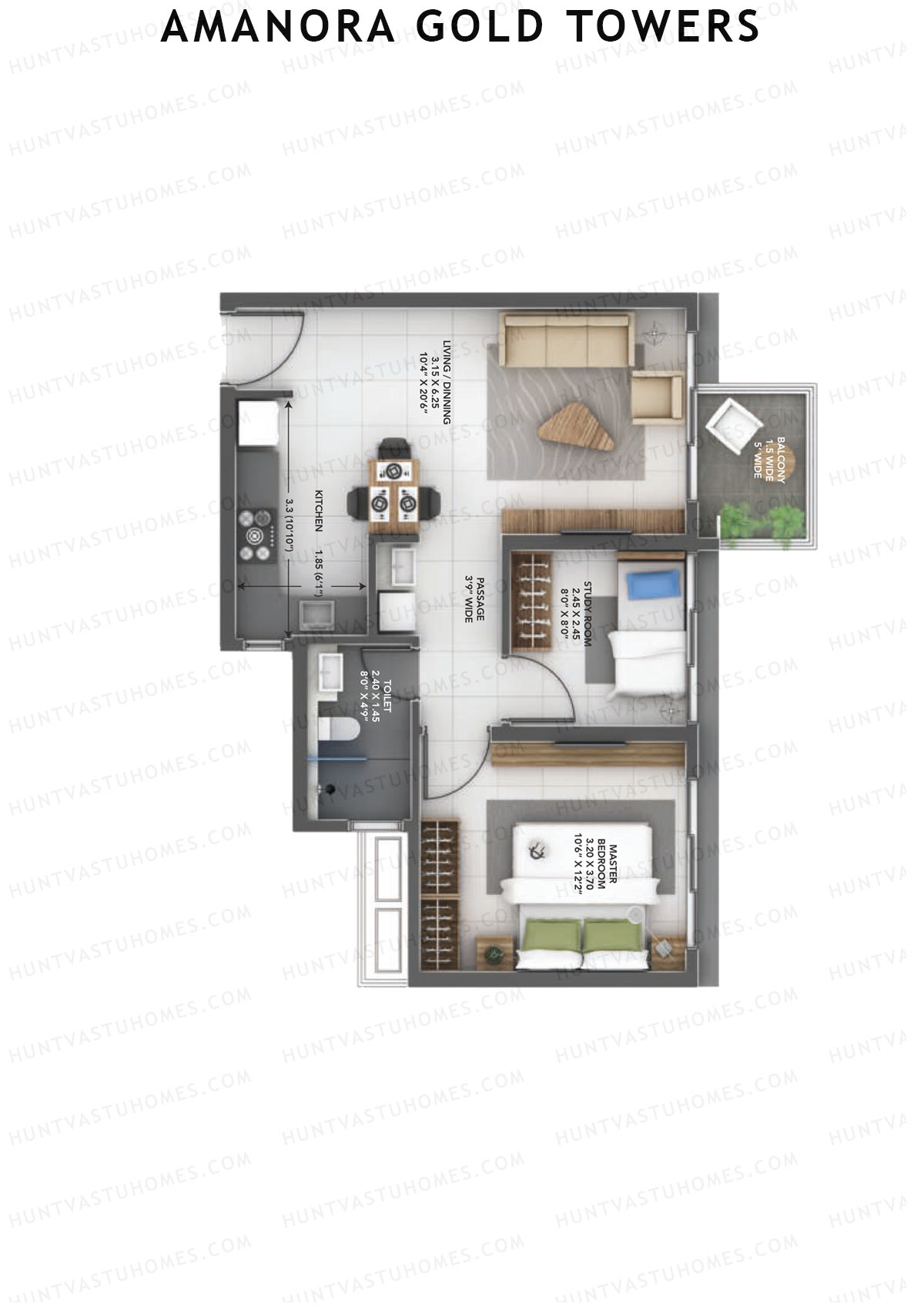 Amanora Gold Towers Tower 42 Unit 4 Floor Plan