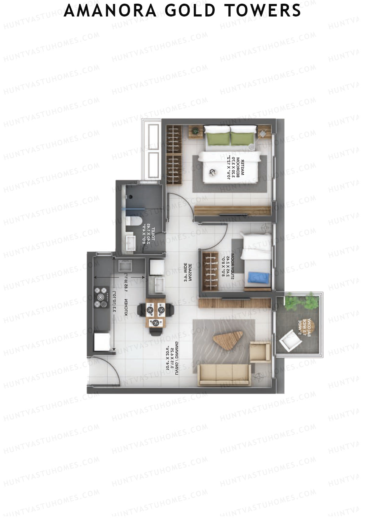 Amanora Gold Towers Tower 42 Unit 5 Floor Plan
