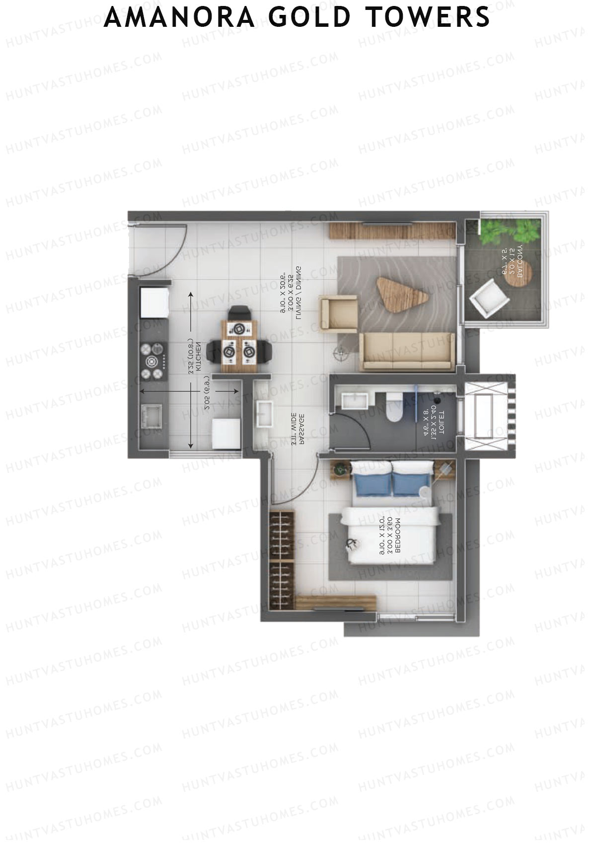 Amanora Gold Towers Tower 42 Unit 6 Floor Plan