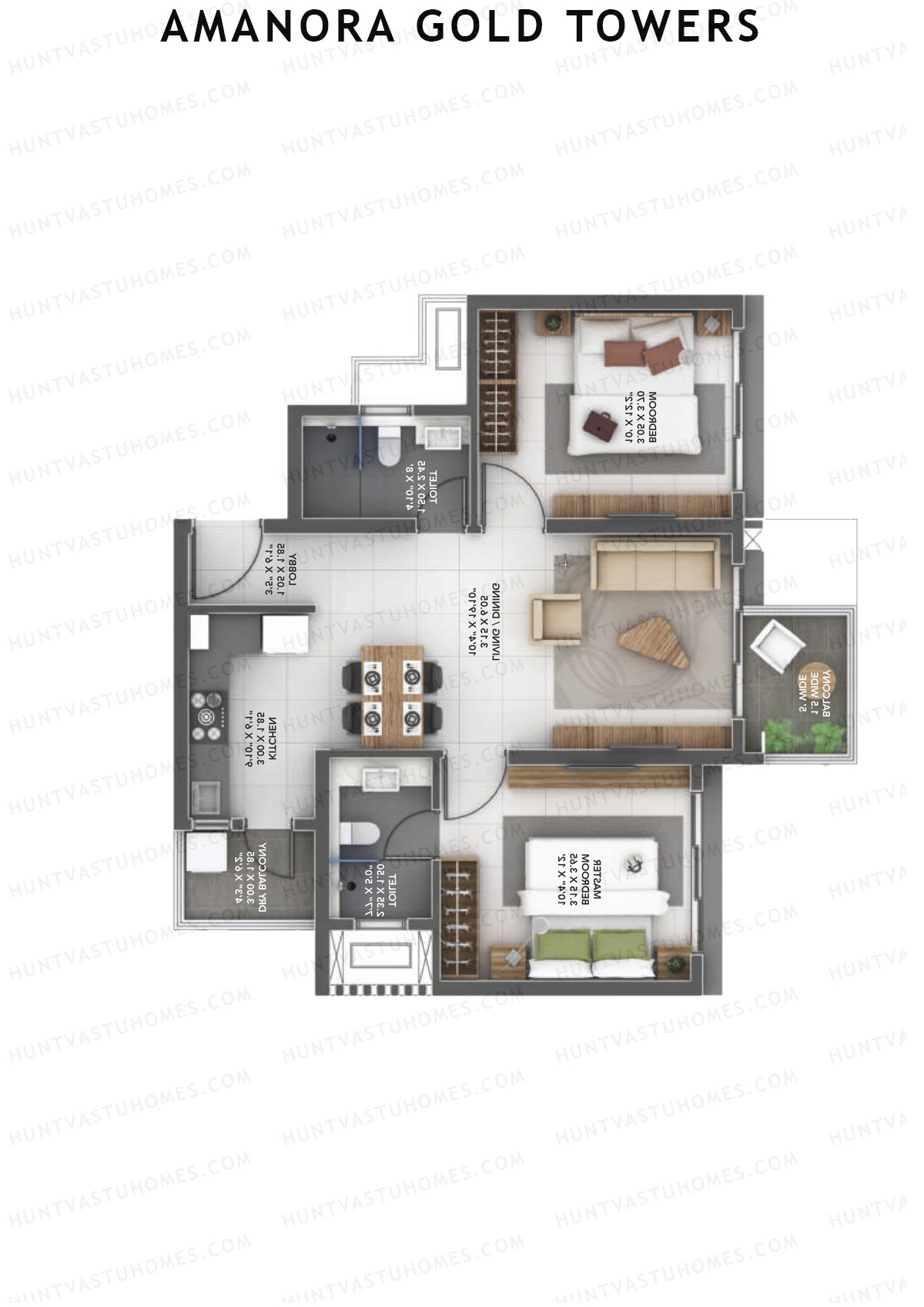 Amanora Gold Towers Tower 42 Unit 7 Floor Plan