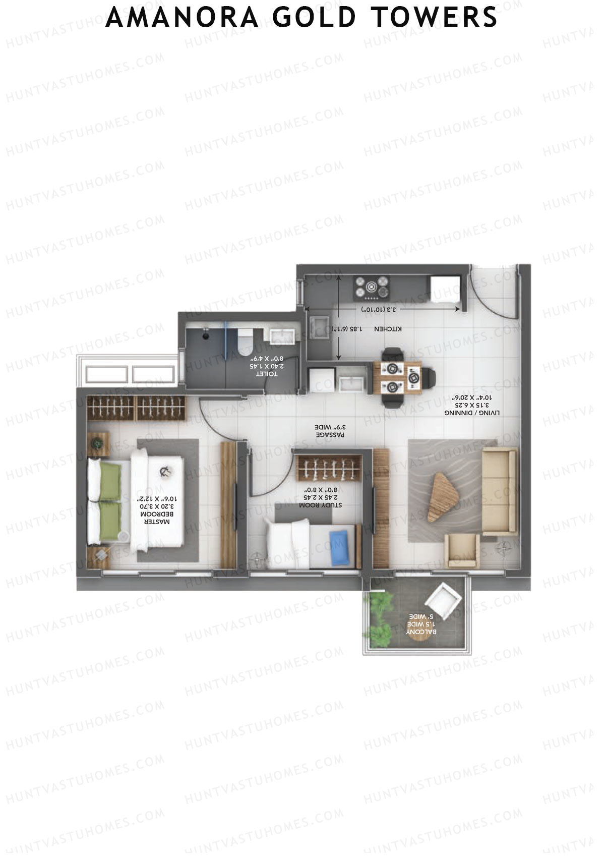 Amanora Gold Towers Tower 43 Unit 4 Floor Plan