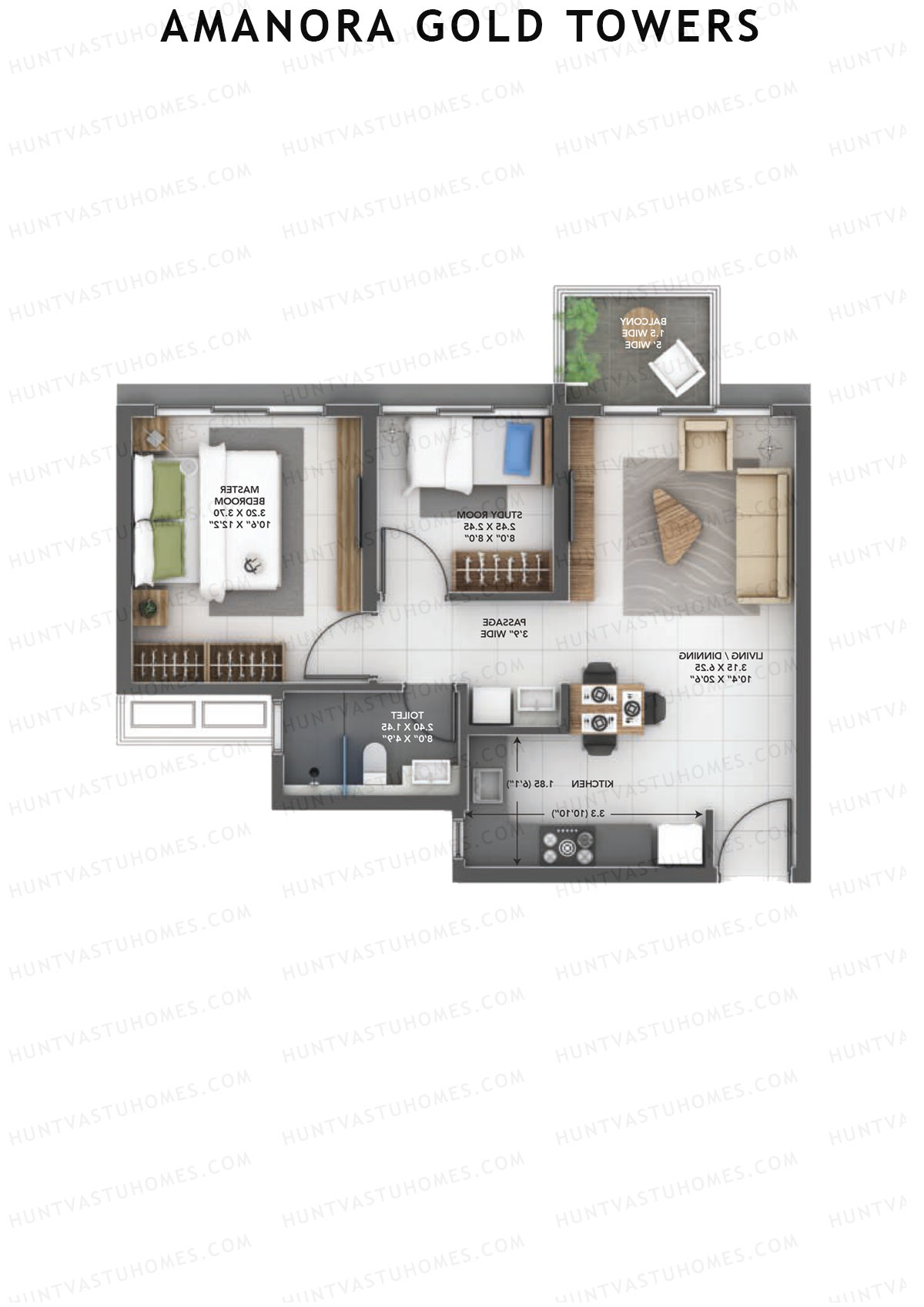 Amanora Gold Towers Tower 43 Unit 7 Floor Plan