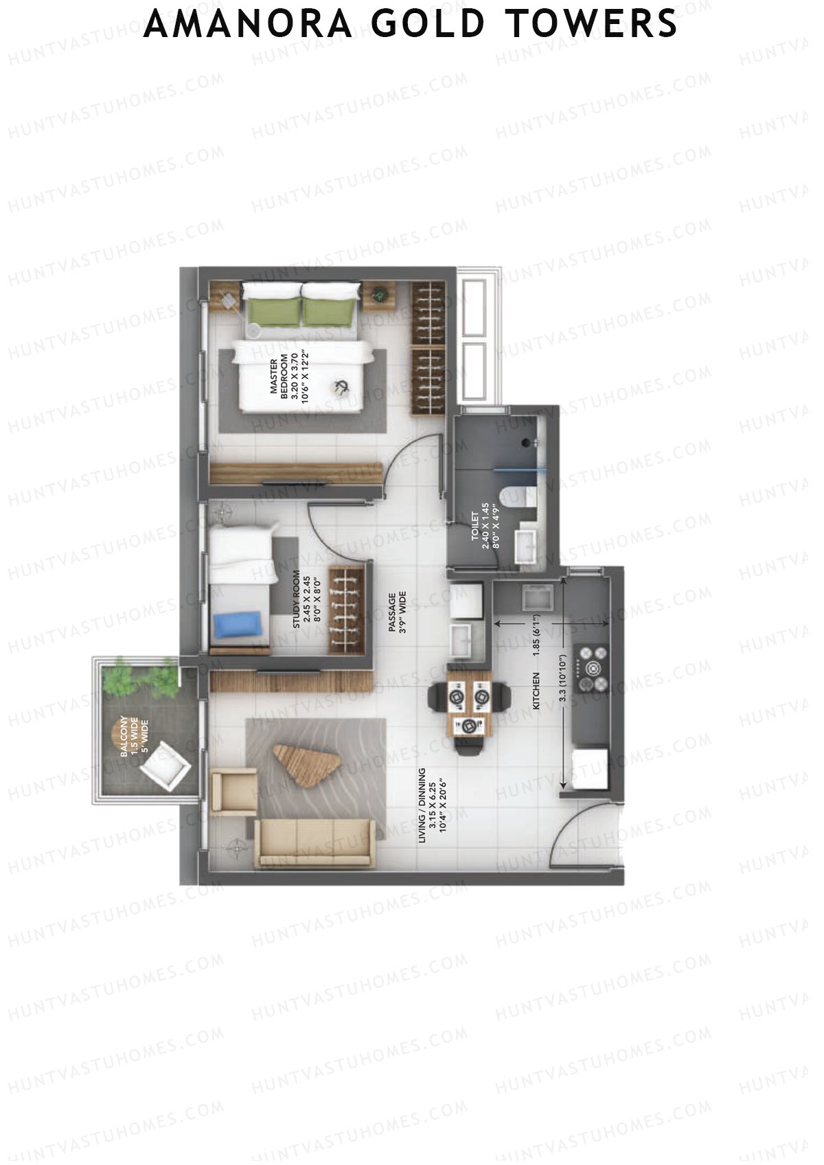 Amanora Gold Towers Tower 44 Unit 7 Floor Plan