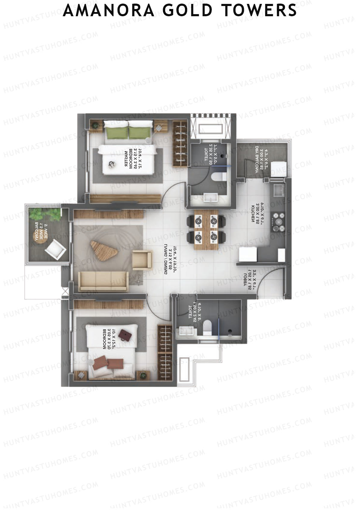 Amanora Gold Towers Tower 44 Unit 8 Floor Plan