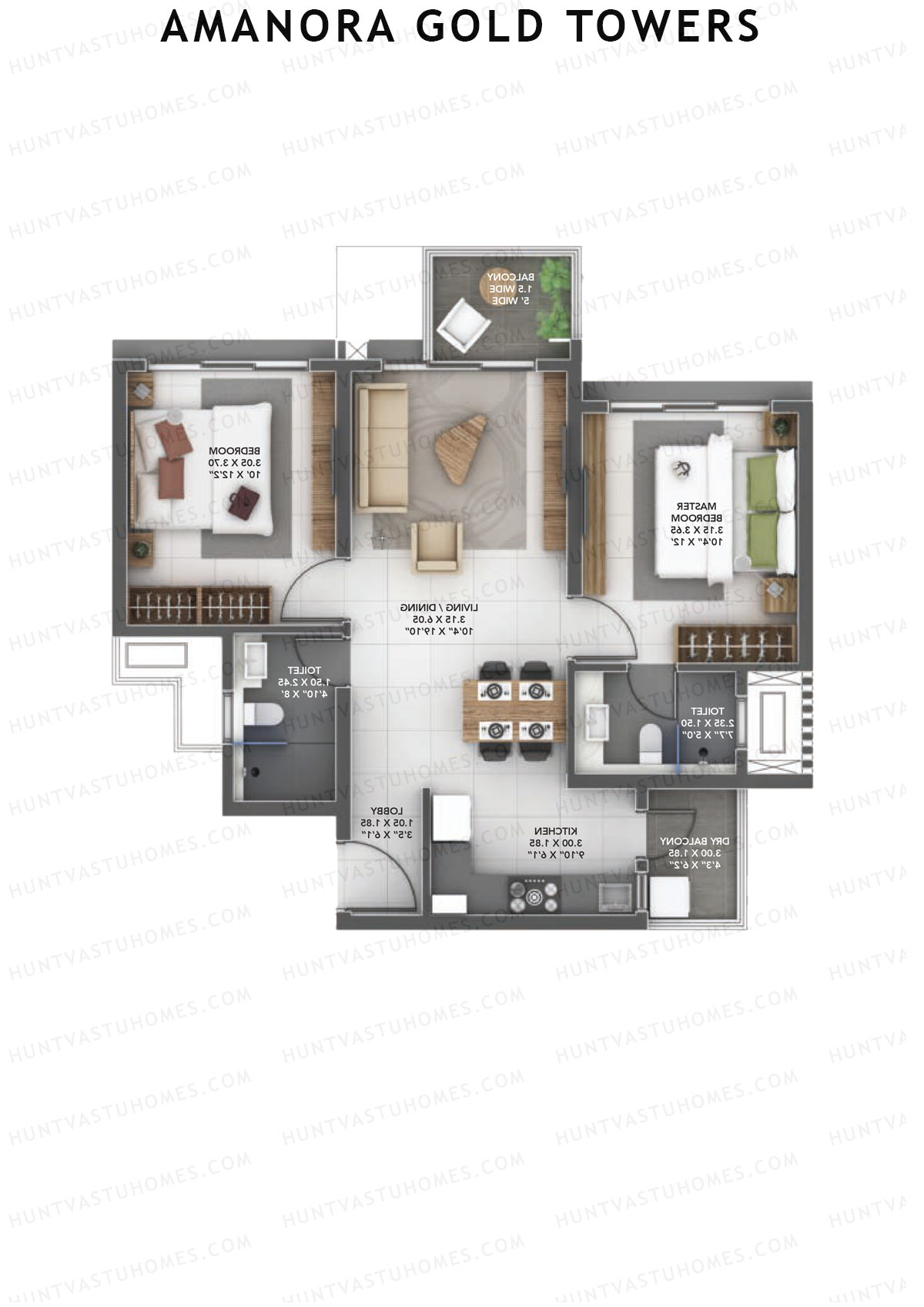 Amanora Gold Towers Tower 45 Unit 8 Floor Plan