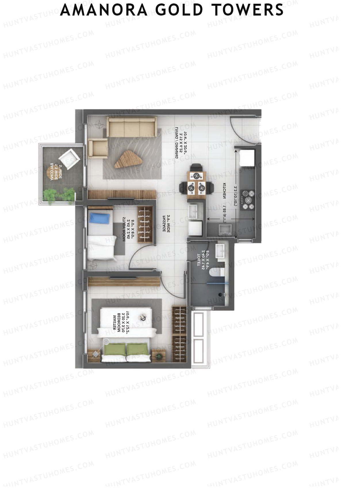 Amanora Gold Towers Tower 46 Unit 4 Floor Plan