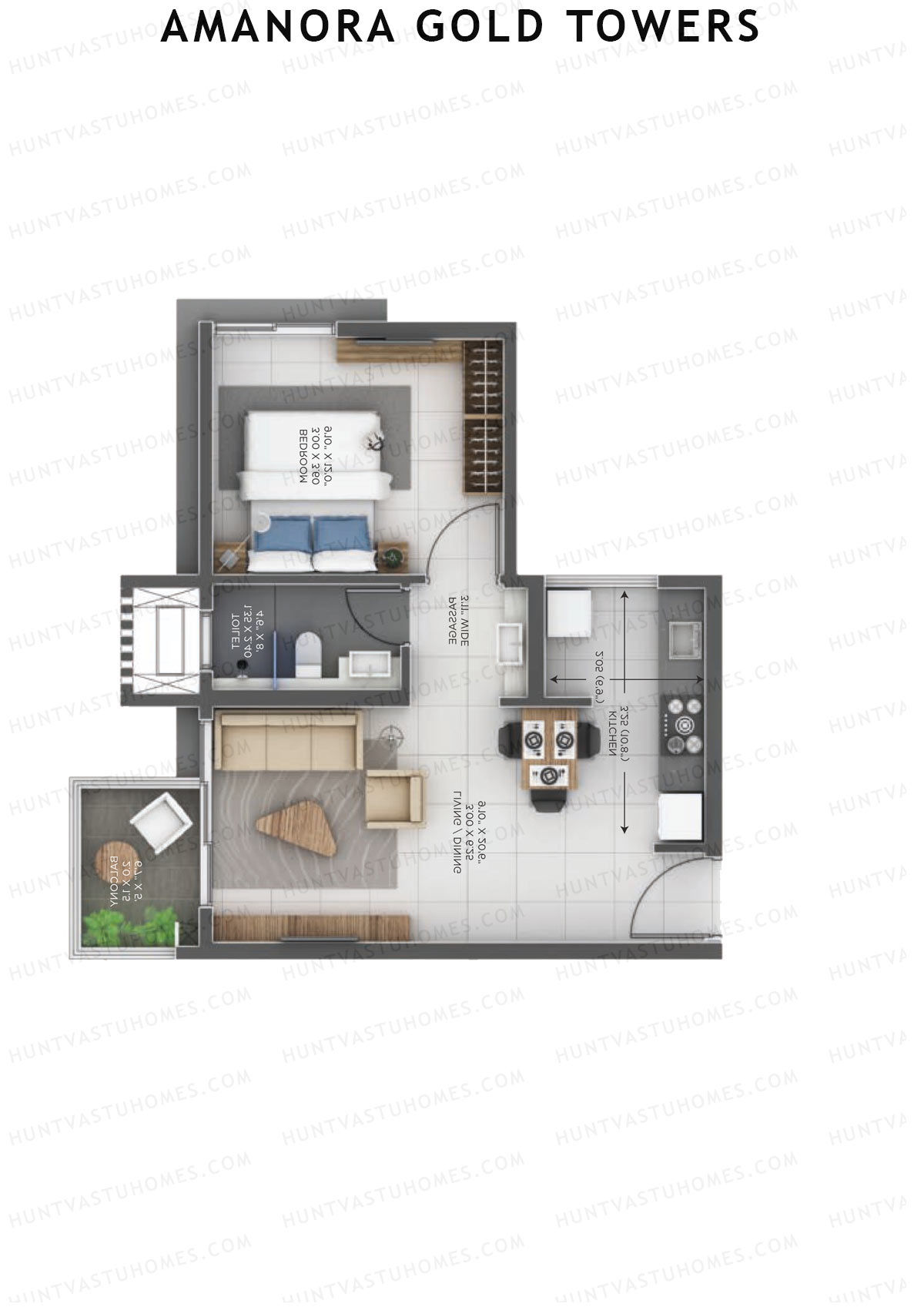 Amanora Gold Towers Tower 46 Unit 6 Floor Plan