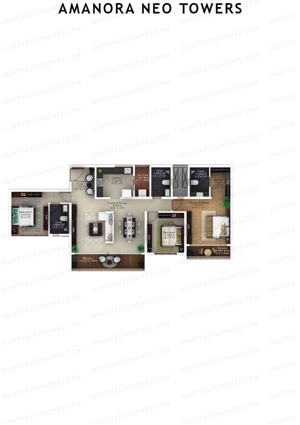 Amanora Neo Towers Tower 94 Unit 3 Floor Plan