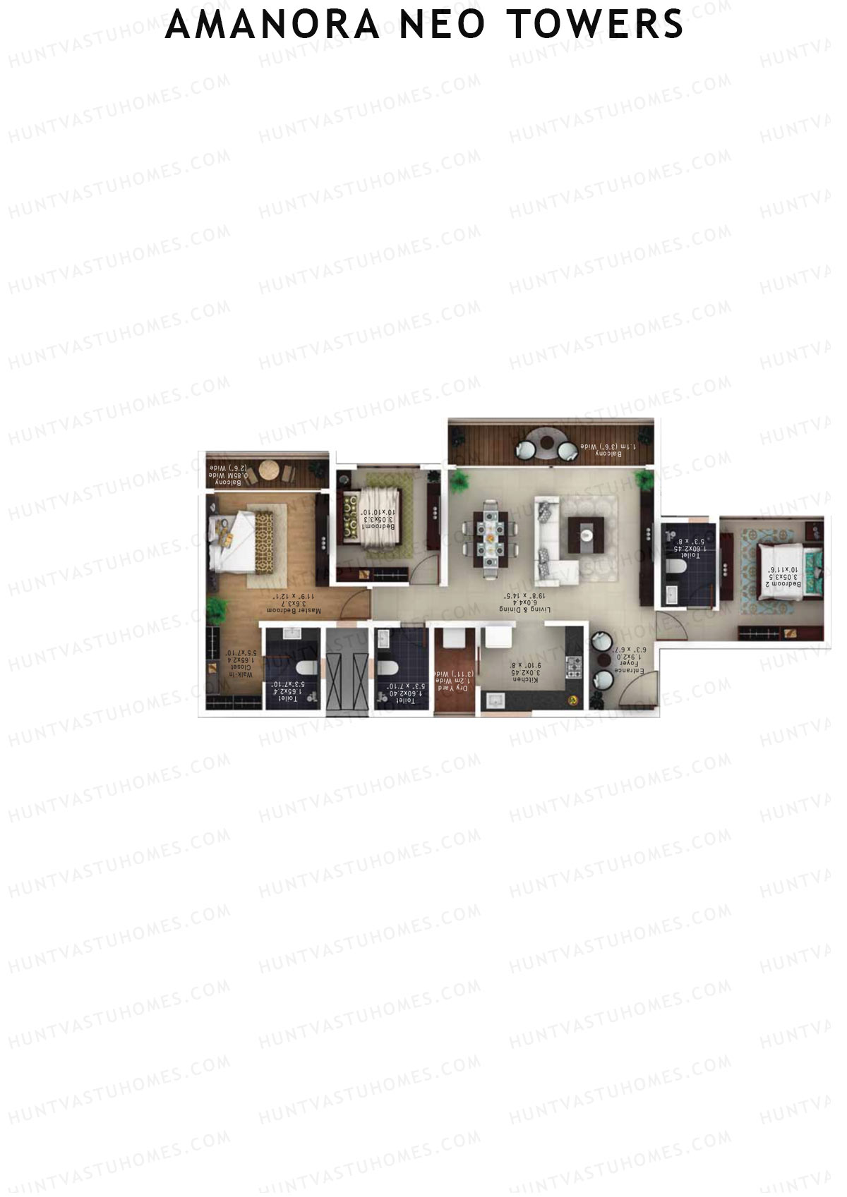 Amanora Neo Towers Tower 95 Unit 1 Floor Plan