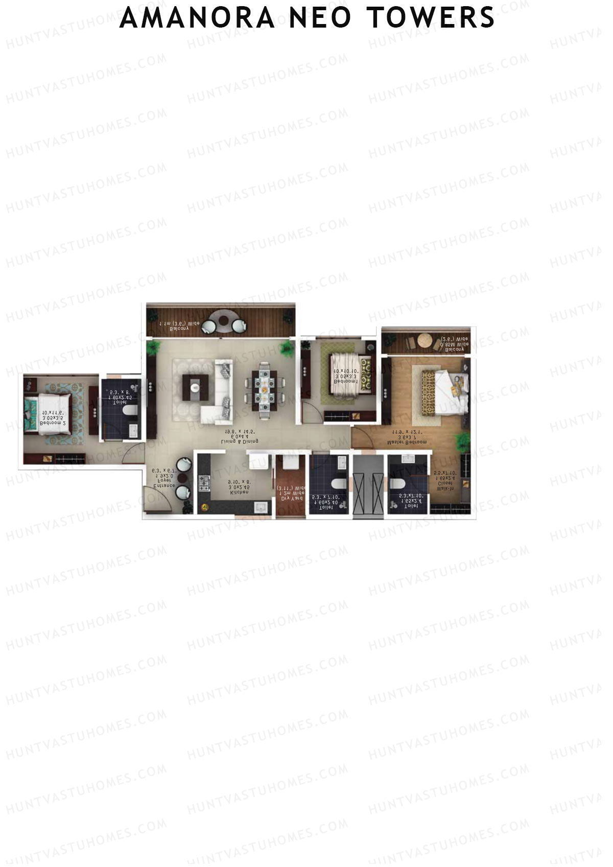Amanora Neo Towers Tower 95 Unit 2 Floor Plan