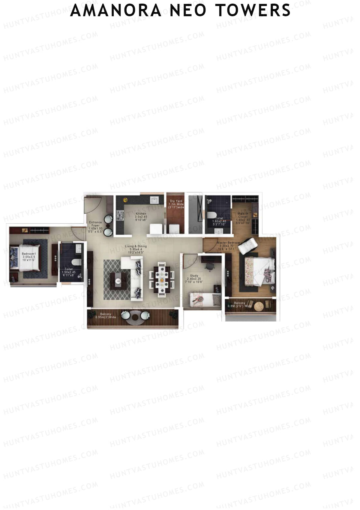 Amanora Neo Towers Tower 95 Unit 3 Floor Plan