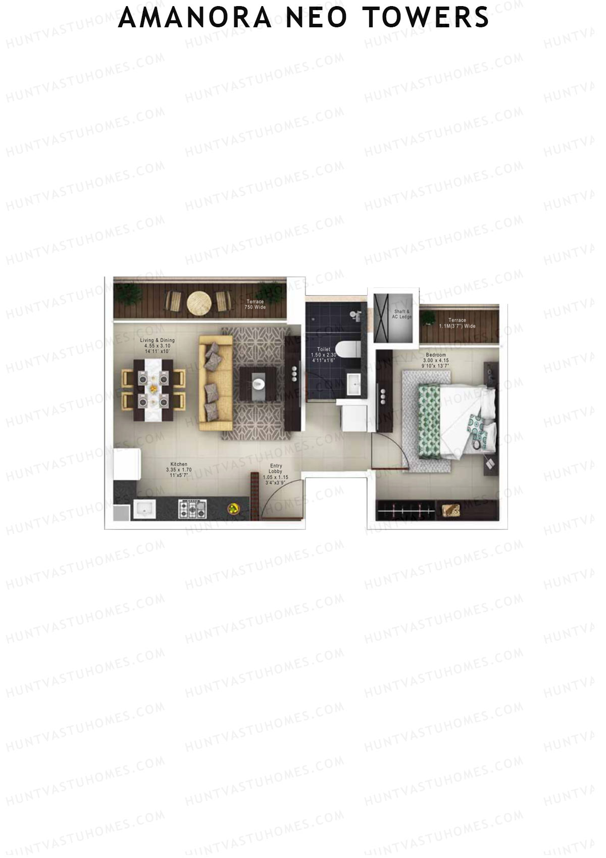 Amanora Neo Towers Tower 96 Unit 2 Floor Plan