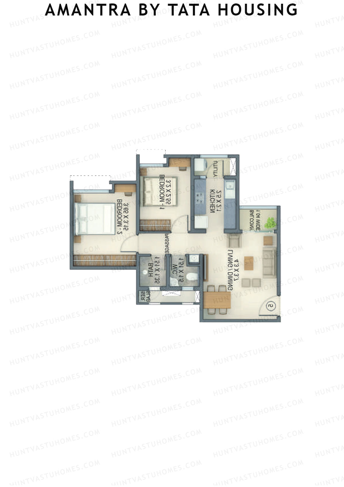 Amantra By Tata Housing Tower B Unit 6 (Type E) Floor Plan