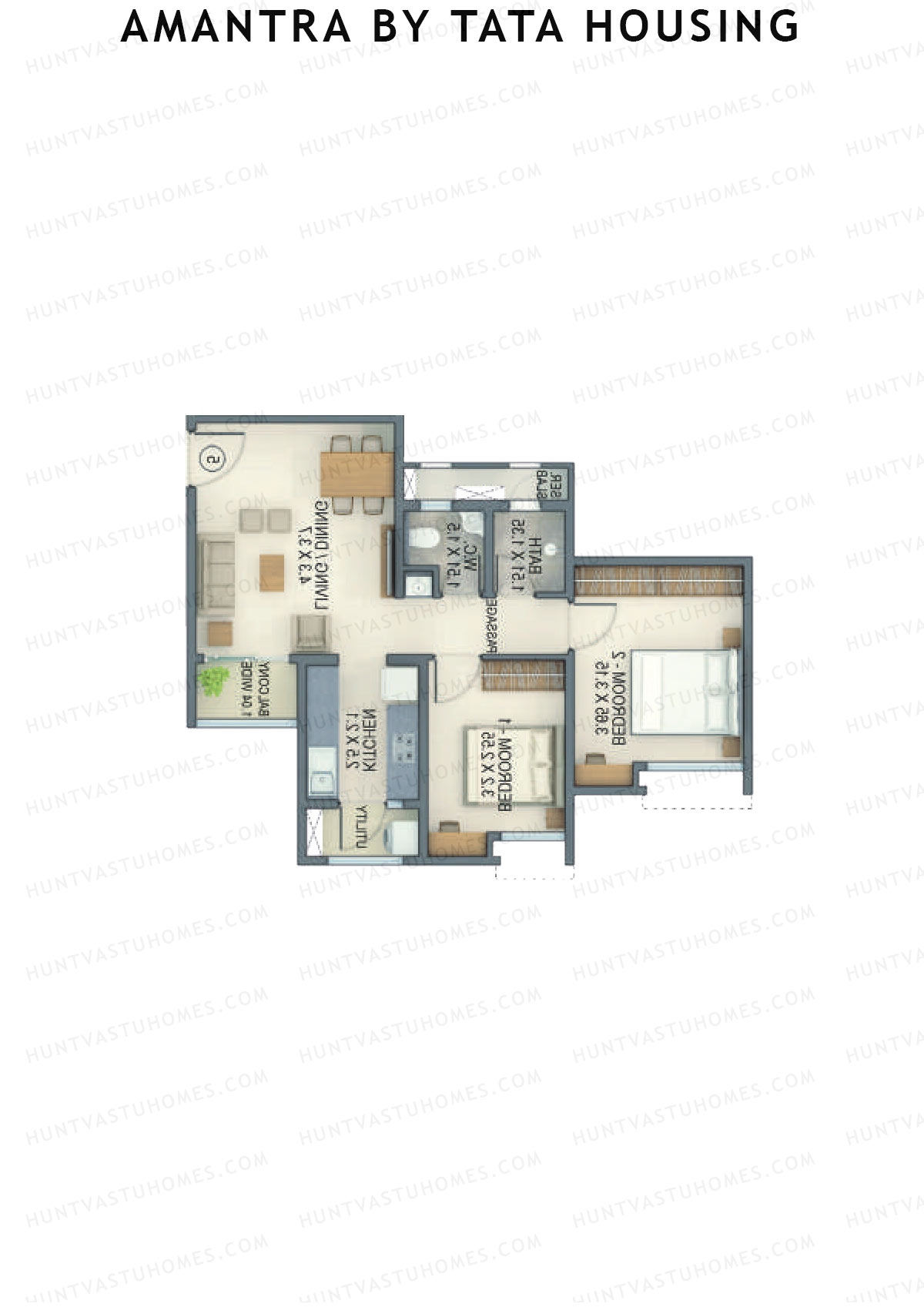Amantra By Tata Housing Tower L Unit 8 (Type B) Floor Plan
