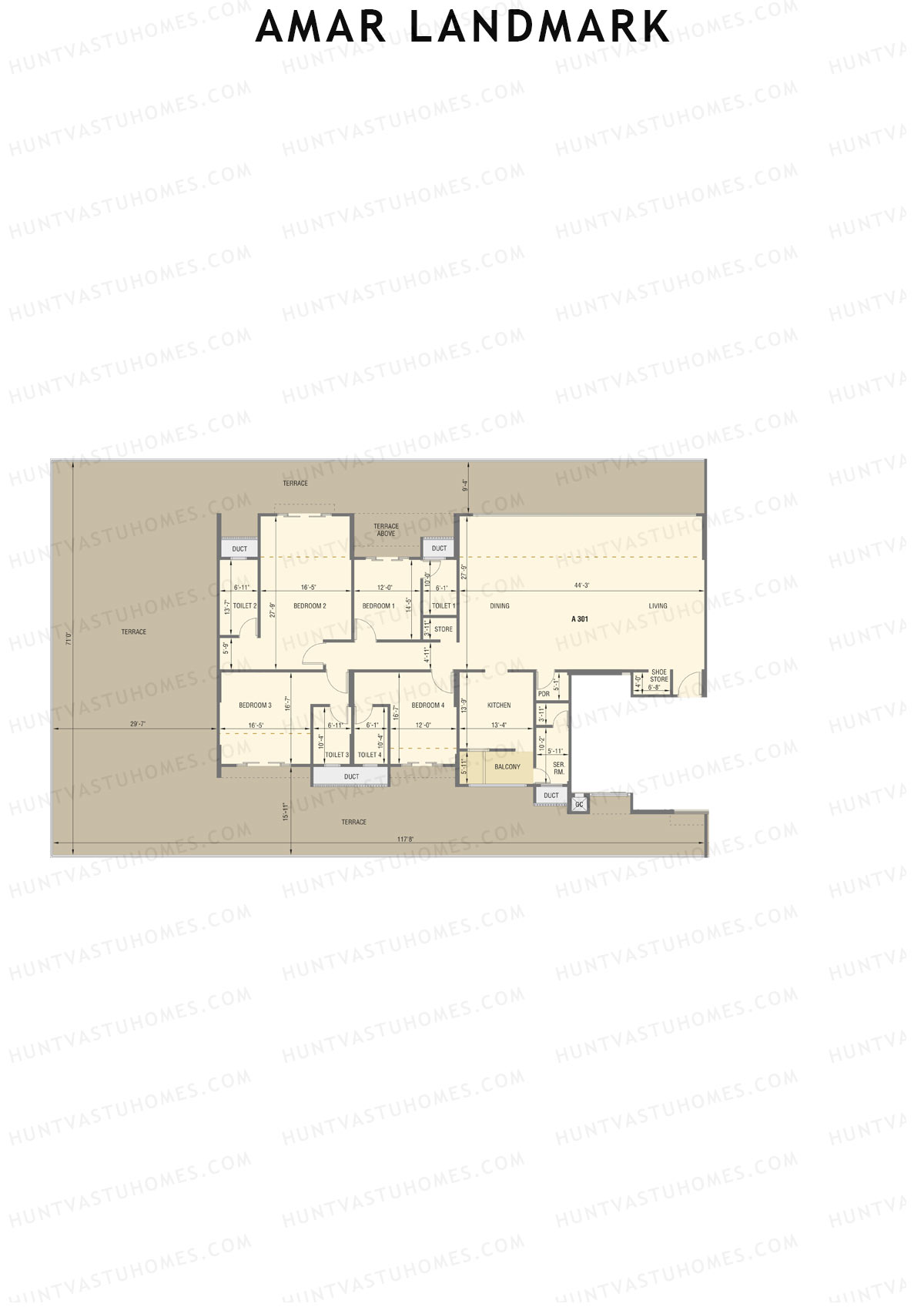 Amar Landmark Tower A Unit 1 Floor Plan