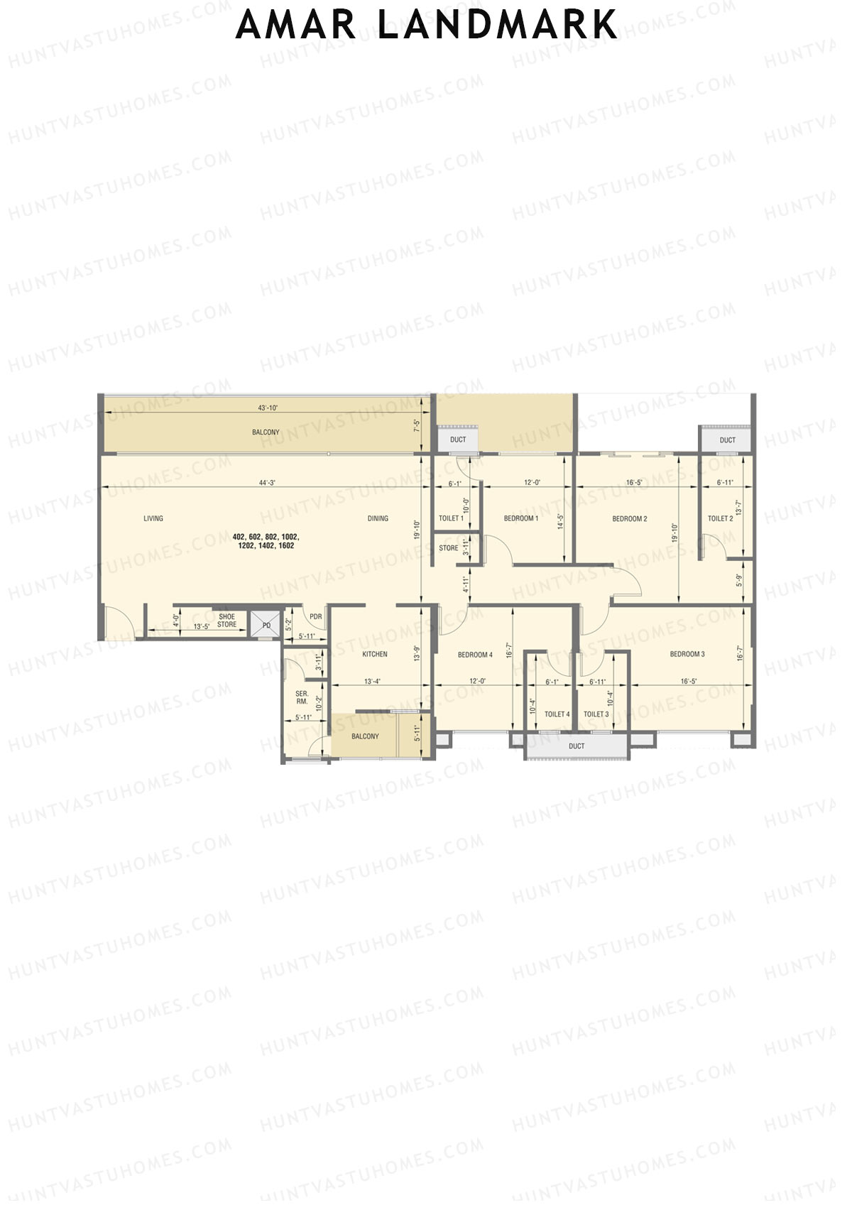 Amar Landmark Tower A Unit 2 Floor Plan