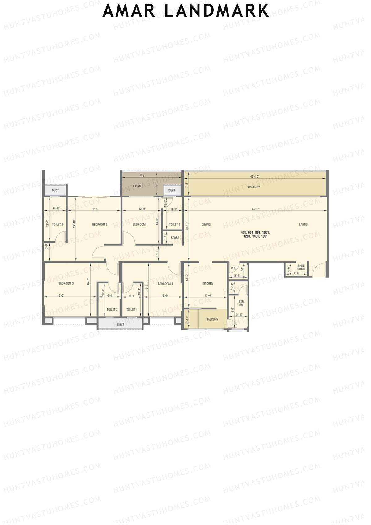 Amar Landmark Tower B Unit 1 Floor Plan