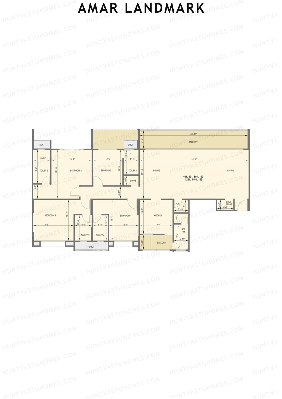 Amar Landmark Tower B Unit 1 Floor Plan