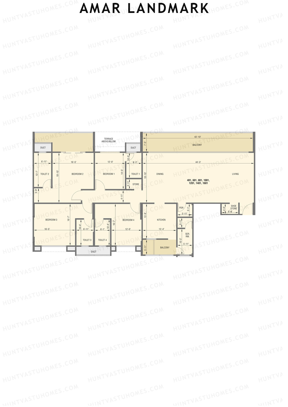 Amar Landmark Tower B Unit 1 Floor Plan