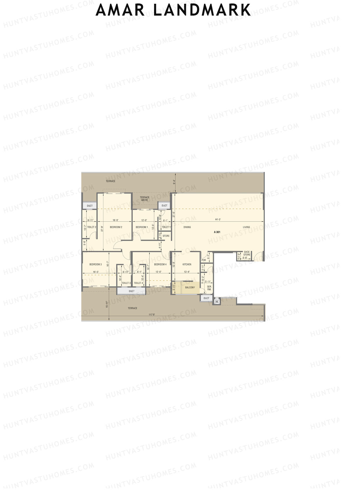 Amar Landmark Tower B Unit 1 Floor Plan