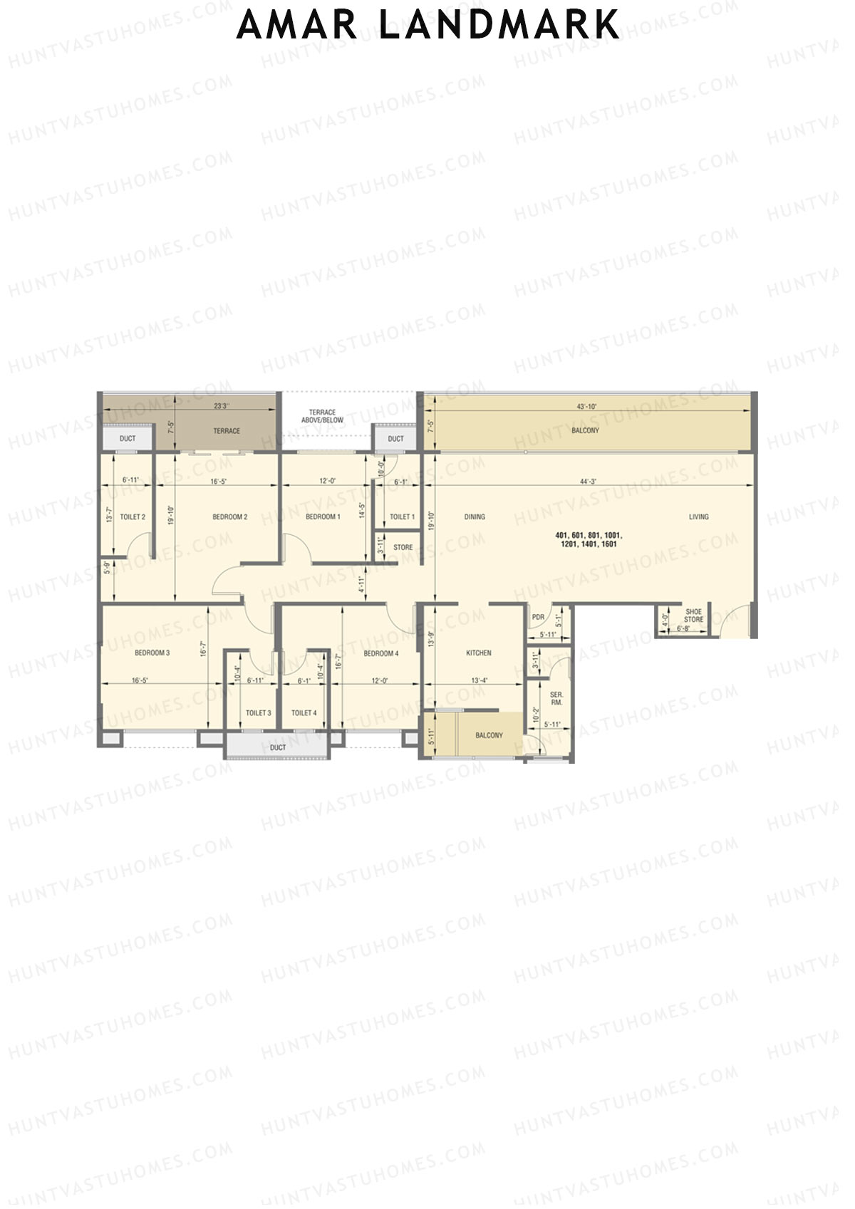 Amar Landmark Tower B Unit 1 Floor Plan