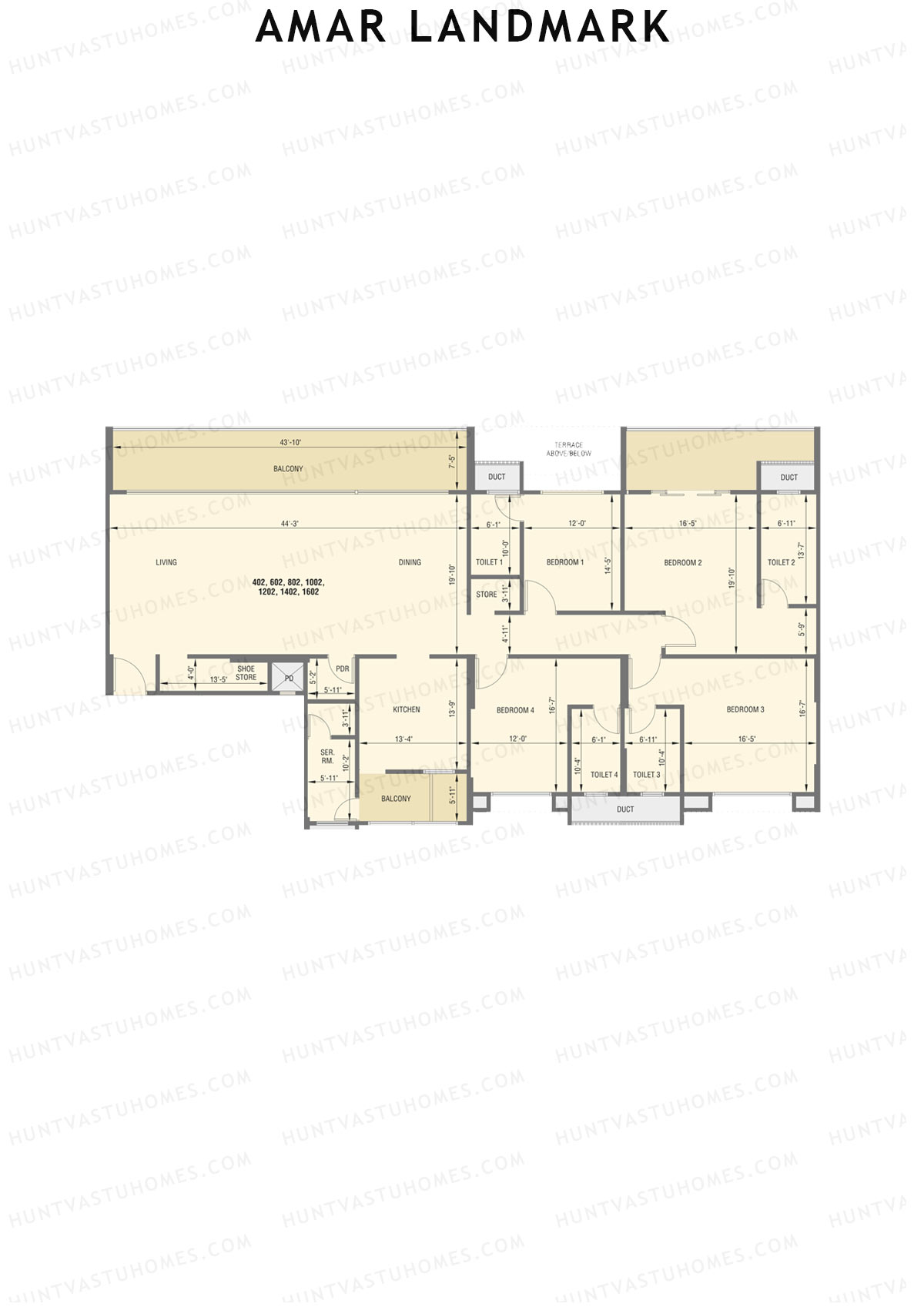 Amar Landmark Tower B Unit 2 Floor Plan