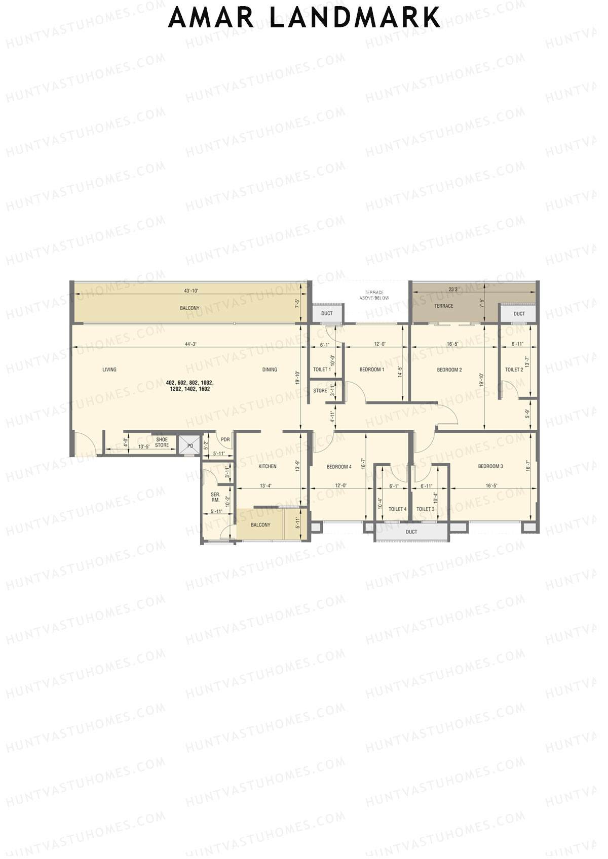 Amar Landmark Tower B Unit 2 Floor Plan