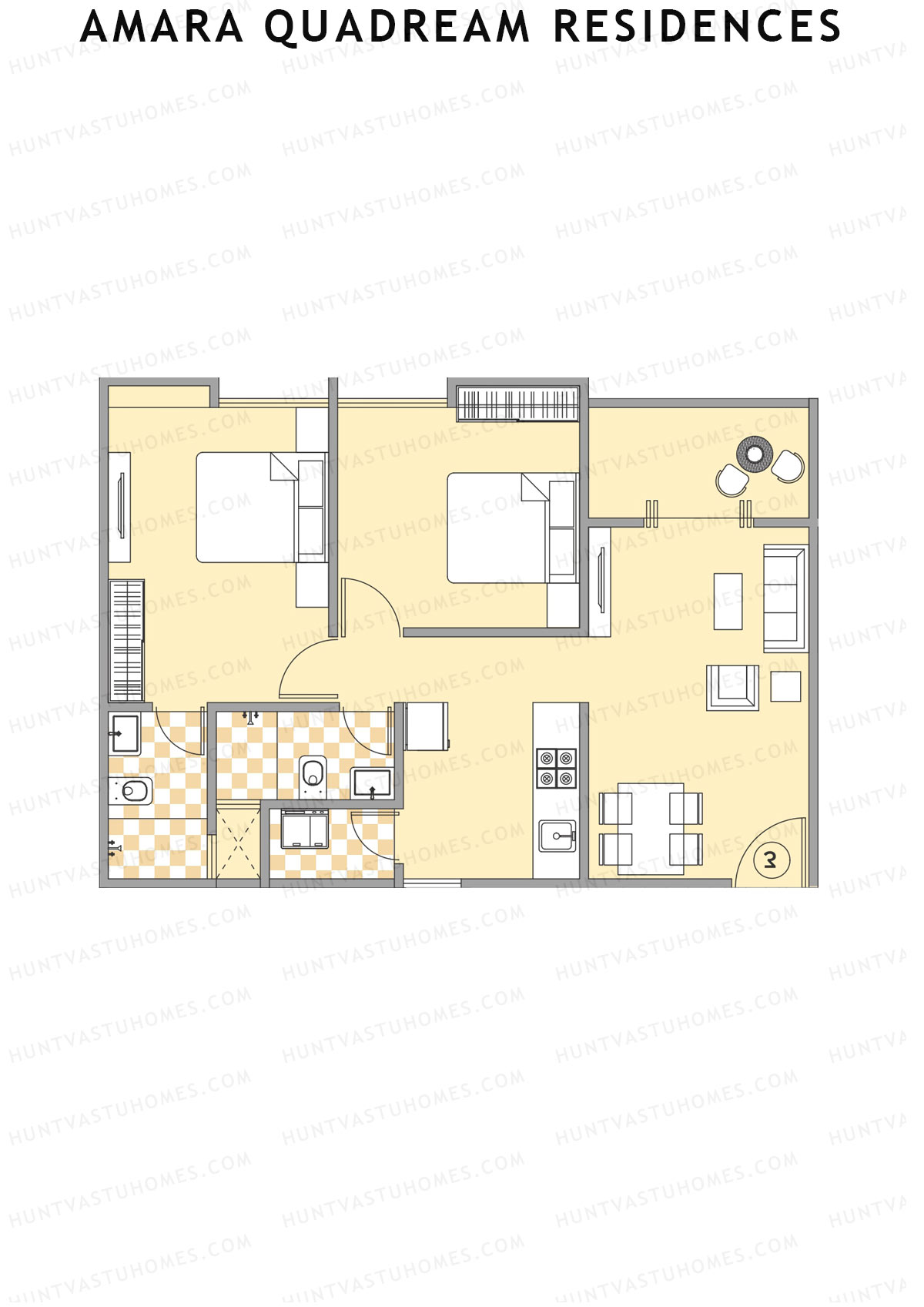 Amara Quadream Residences Wing A Unit 2 Floor Plan
