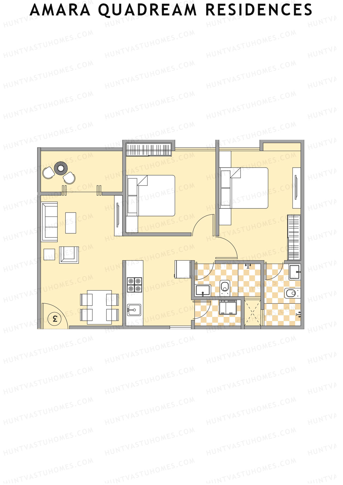 Amara Quadream Residences Wing B Unit 1 Floor Plan