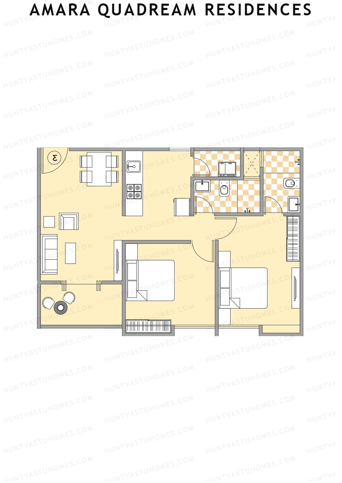 Amara Quadream Residences Wing B Unit 4 Floor Plan