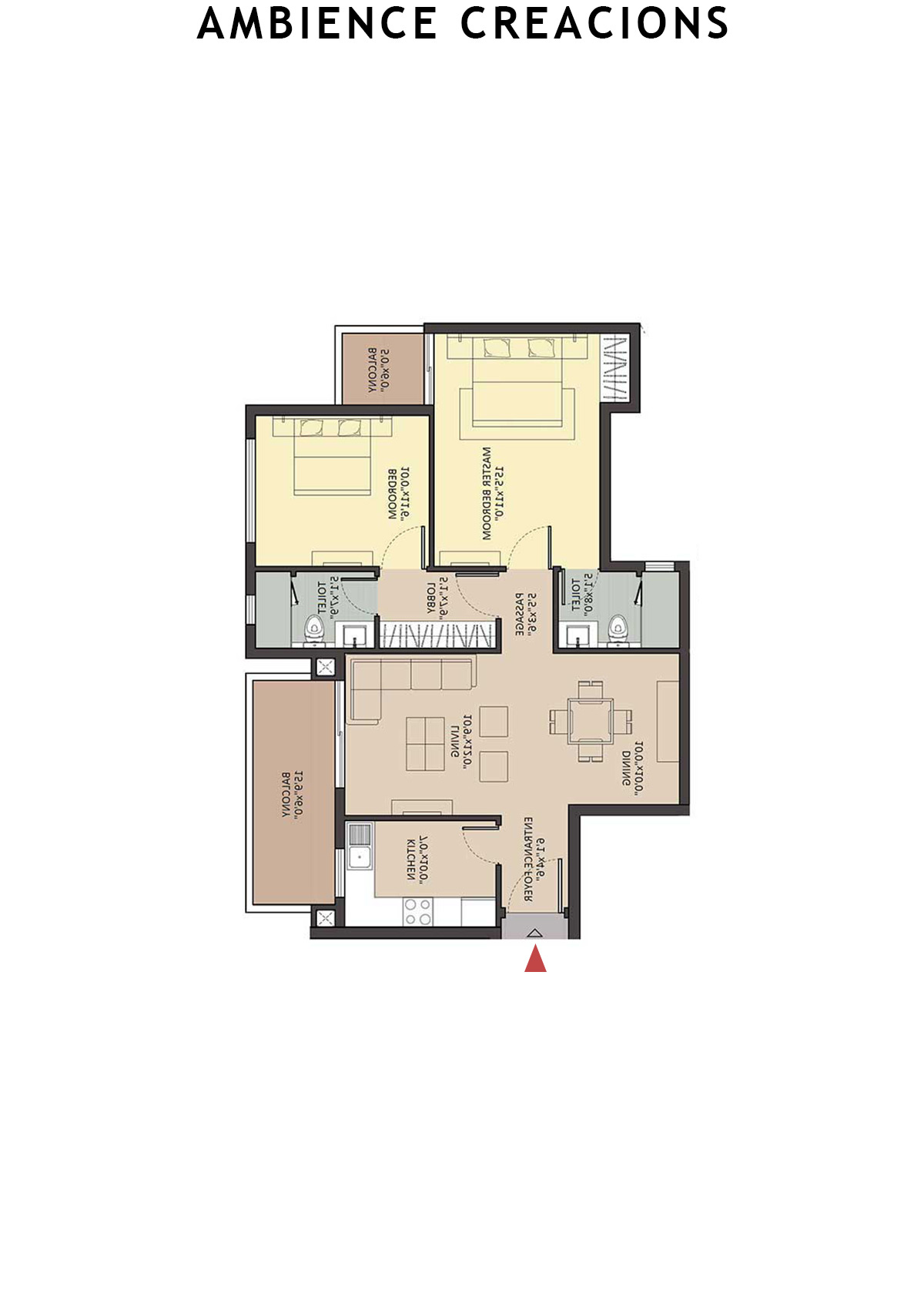 Ambience Creacions Tower A1 Unit 1 (Type 5) Floor Plan