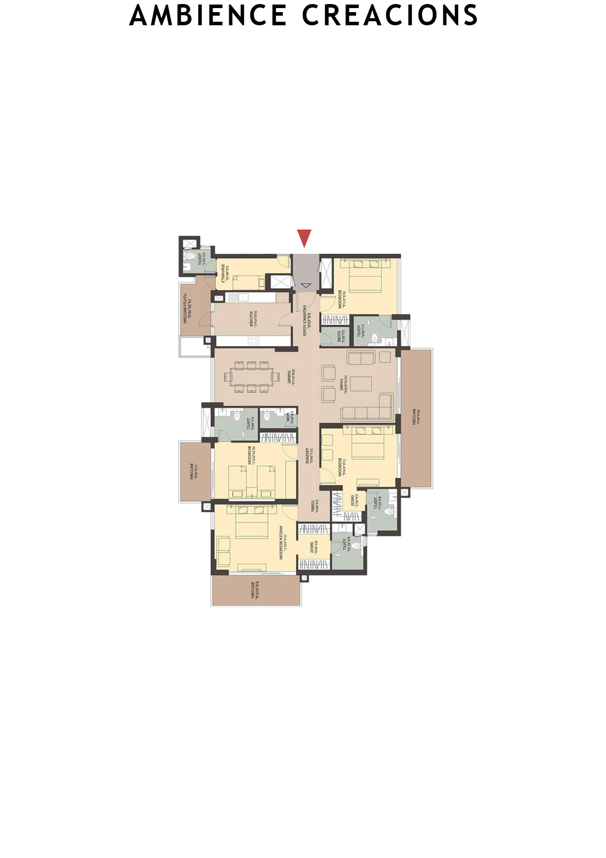 Ambience Creacions Tower D Unit 2 (Type 4) Floor Plan