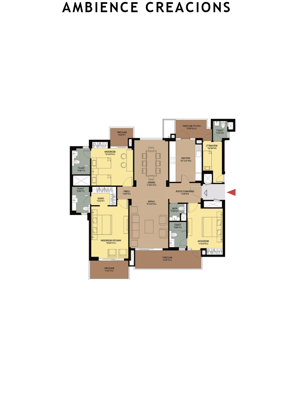Ambience Creacions Tower I Unit 2 (Type 2) Floor Plan